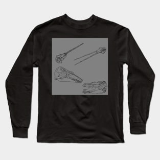 Arctic Whale Skulls and Oddities Grey Long Sleeve T-Shirt